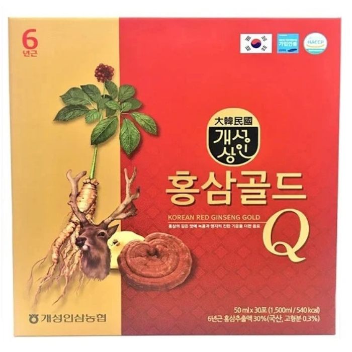 Nước Hồng Sâm Linh Chi Nhung Hươu Hansusam Korean Red Ginseng Gold Q (Hộp 1500ml)