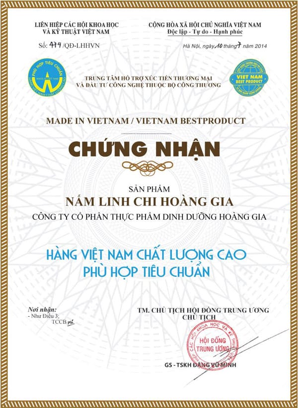chung nhận phù hợp tiêu chuẩn