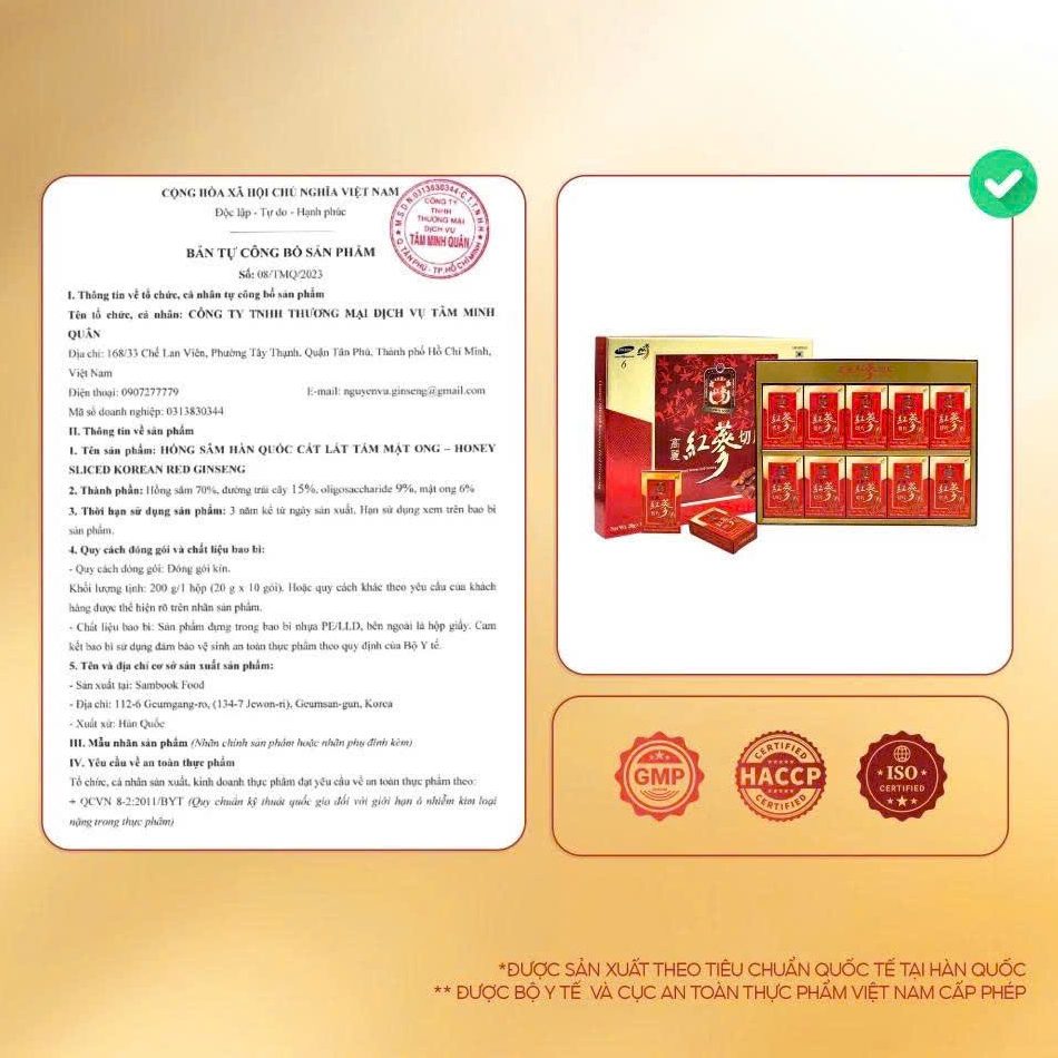 Hồng Sâm Tẩm Mật Ong Sambok Thái Lát | Hộp 200gr 5 Hoàng Gia sam lat tam mat ong thai lat e1785401265573