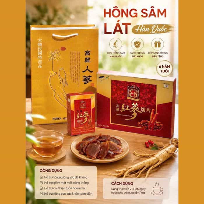 Hồng Sâm Tẩm Mật Ong Sambok Thái Lát | Hộp 200gr 6 Hoàng Gia Hồng sâm tẩm mật ong Hàn Quốc, hộp 200g, phù hợp làm quà tặng sức khỏe.